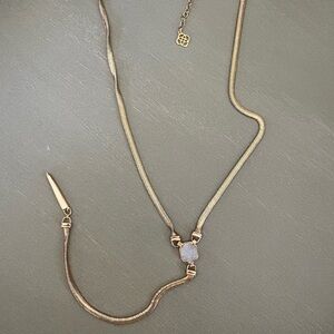 Kendra Scott Gold Necklace with White Pendant